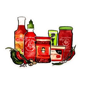 Asian Hot Sauces Sticker