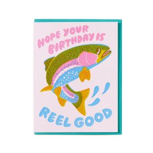 Reel Good Trout Letterpress Birthday Card
