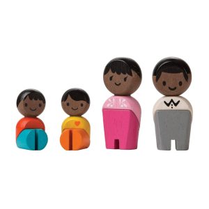 Black Wooden Doll Family