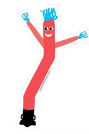 Red Air Dancer Vinyl Sticker