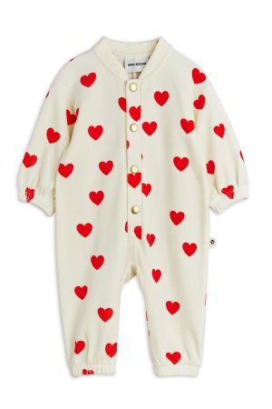 SALE Hearts Velour Baby Jumpsuit