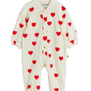 SALE Hearts Velour Baby Jumpsuit
