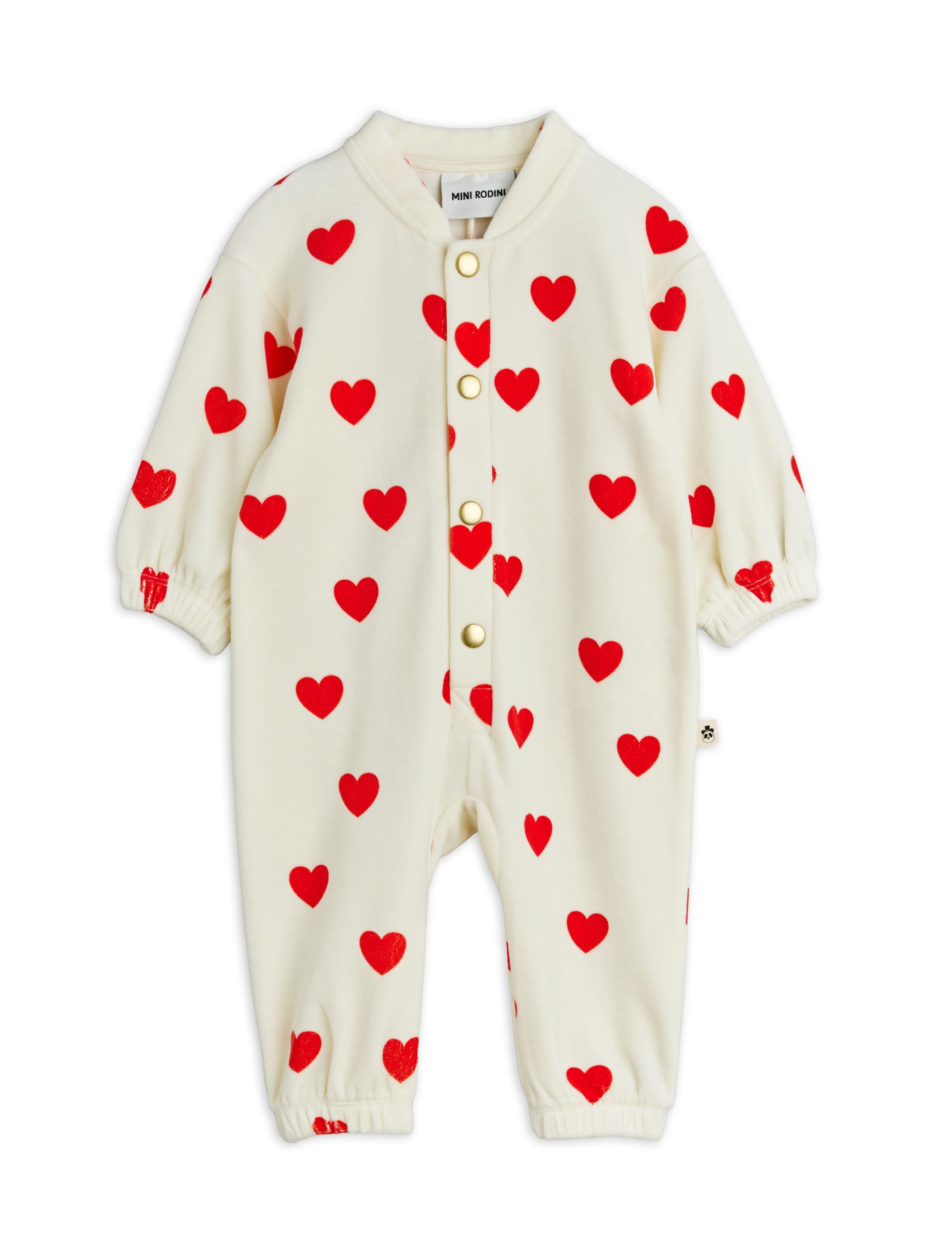 SALE Hearts Velour Baby Jumpsuit