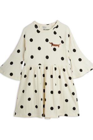 Dots Dog Trumpet Sleeve Dress