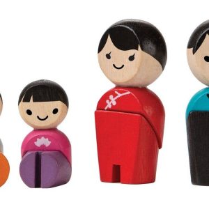 Asian Wooden Doll Family