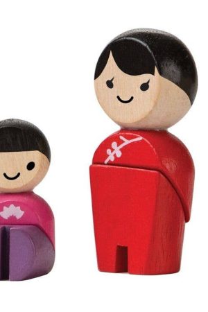 Asian Wooden Doll Family