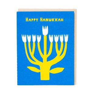 SALE Hanukkah Flower Menorah Card by Suzy Ultman