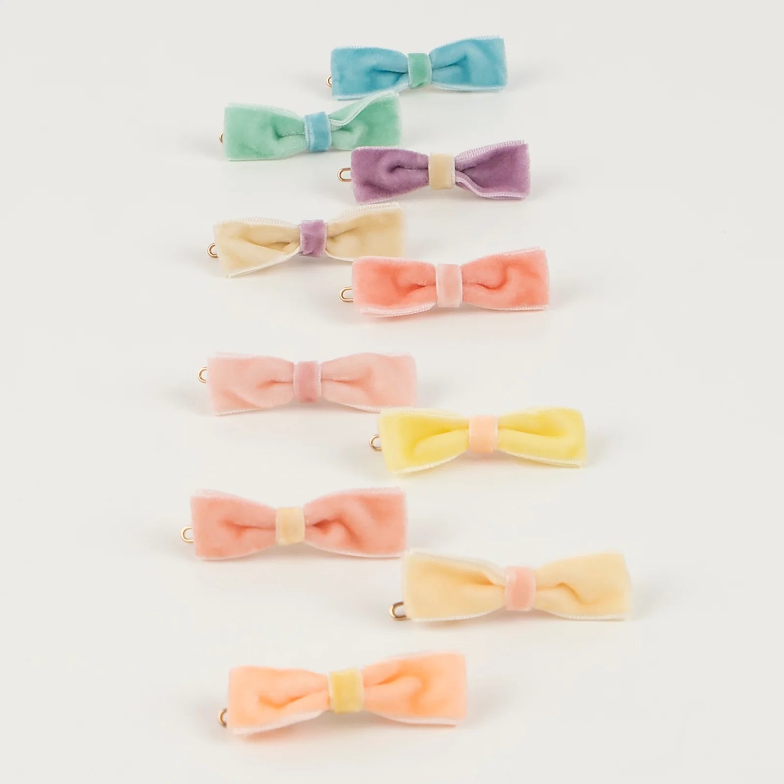 Pastel Velvet Mini Bow Clips - Image 4