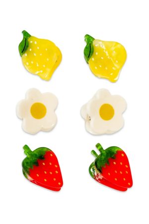Micro Fruit and Flowers Hair Claw Clip Set
