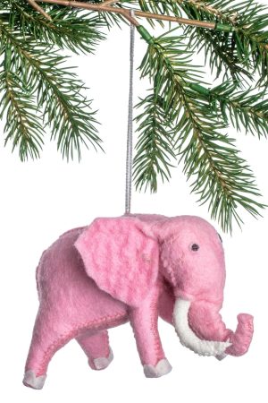 SALE Pink Elephant Ornament