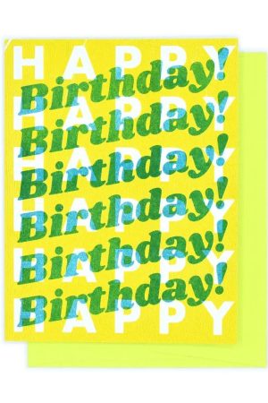 Retro Repeats Risograph Birthday Card