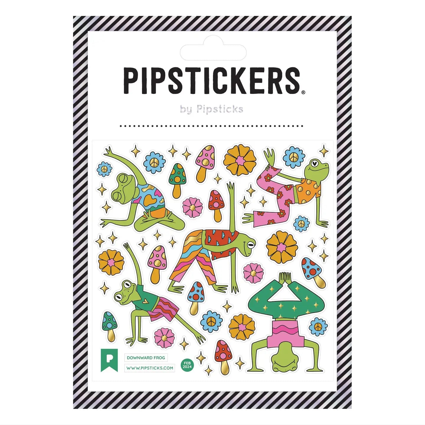 Downward Frog Sticker Sheet