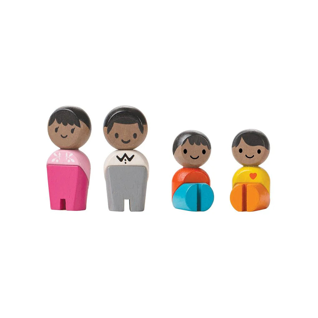 Black Wooden Doll Family - Image 2