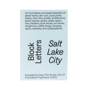 Block Letters Salt Lake City Book by Copy That Studio