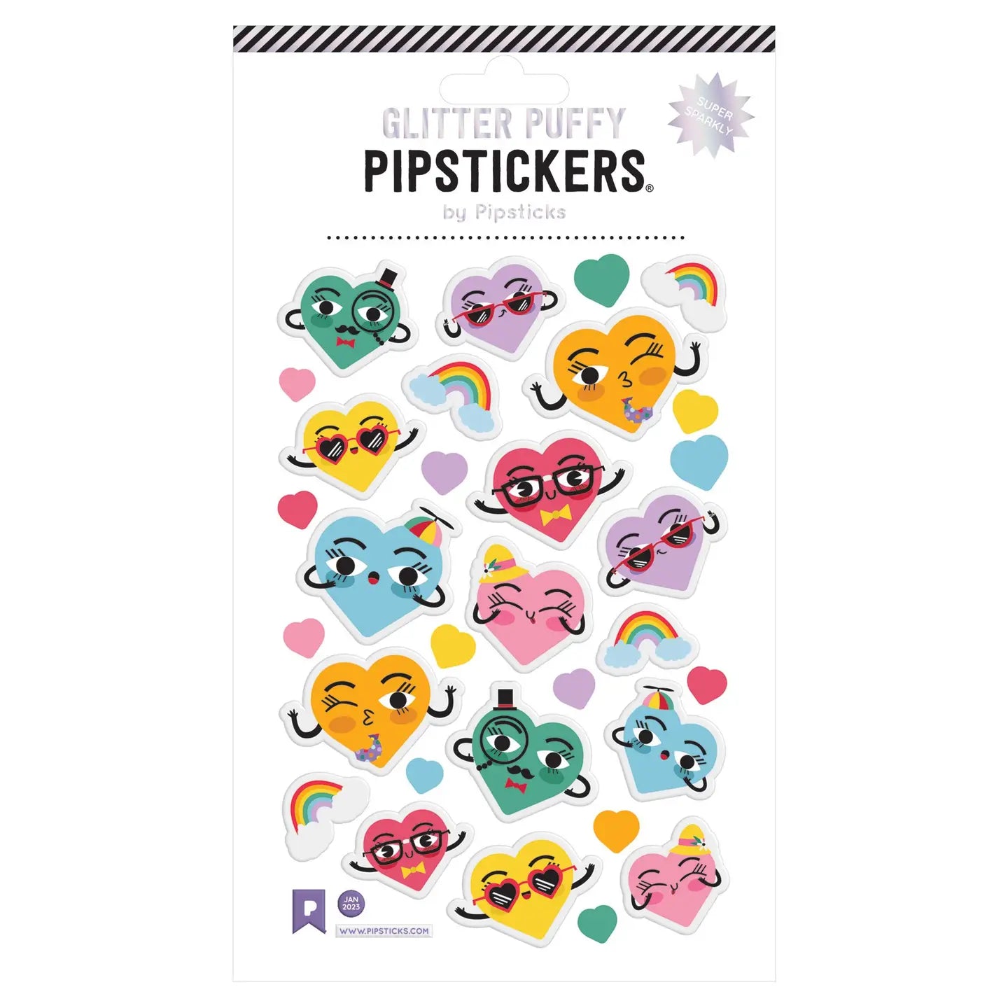 Puffy Huggable Hearts Sticker Sheet