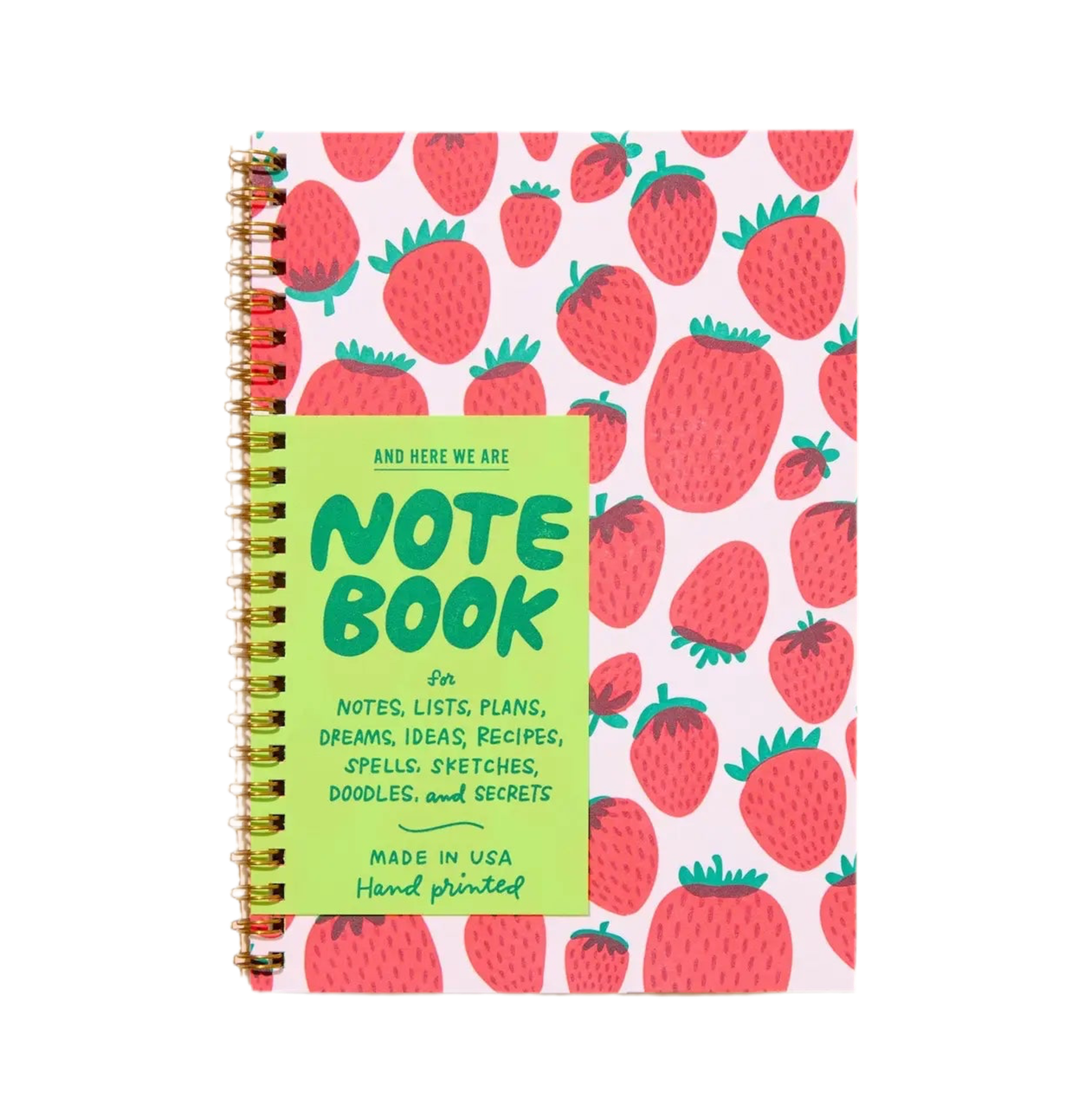 Strawberry Letterpress Spiral Notebook - Image 6