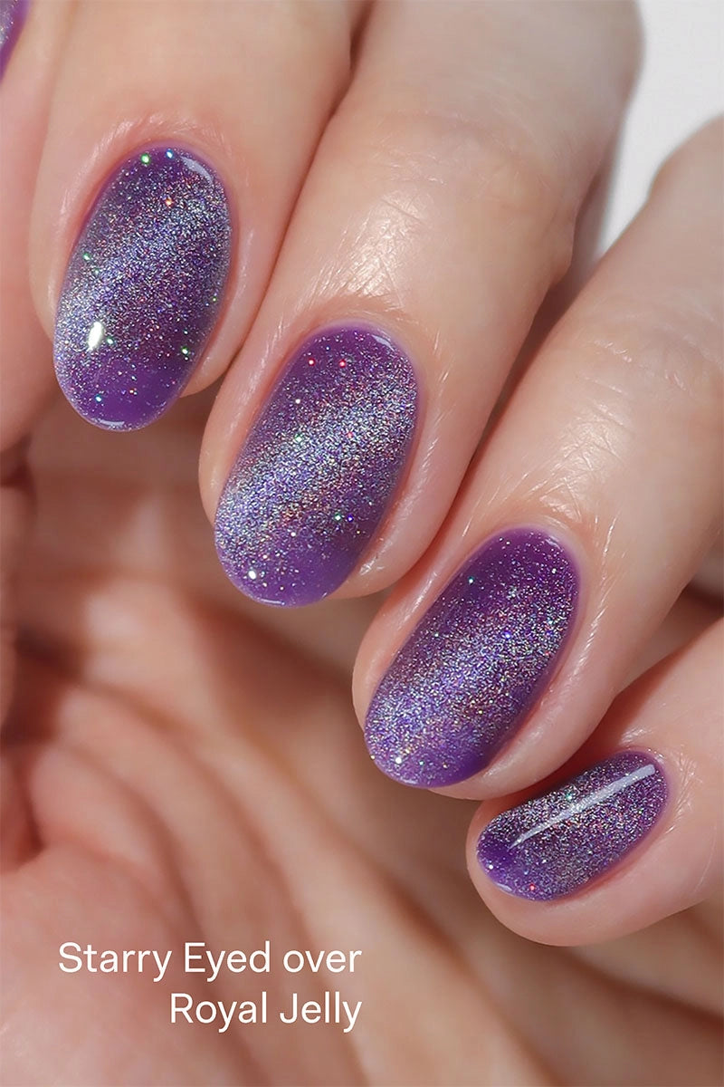 Holographic Silver Starry Eyed Magnetic Nail Polish - Image 3