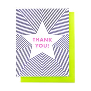 Thank You Radiating Star Risograph Card