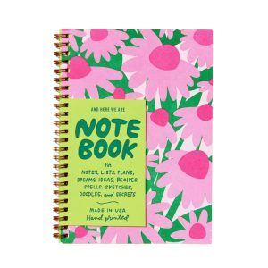 Coneflower Wildflower A5 Letterpress Spiral Notebook
