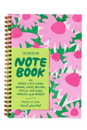 Coneflower Wildflower A5 Letterpress Spiral Notebook