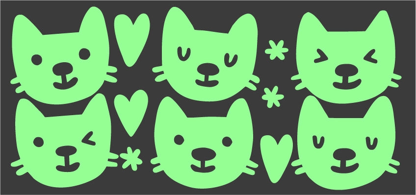Cutie Cats Mini Pack Glow-in-the-Dark Stickers - Image 2