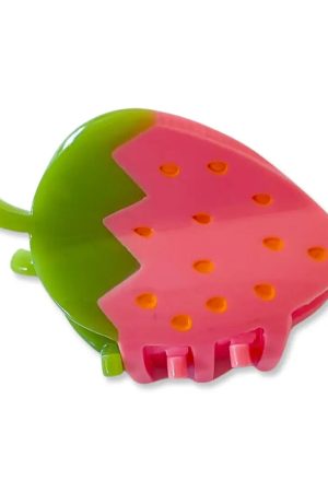 Mini Pink Strawberry Hair Claw
