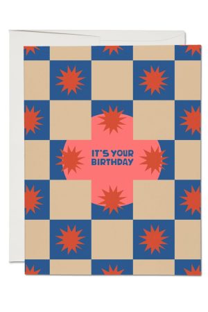 Squares and Bursts Birthday Card