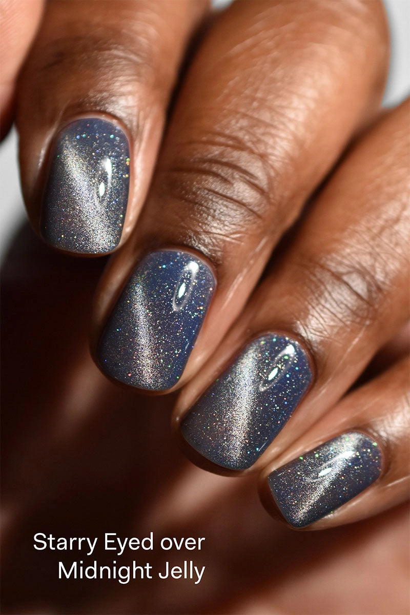 Holographic Silver Starry Eyed Magnetic Nail Polish - Image 2