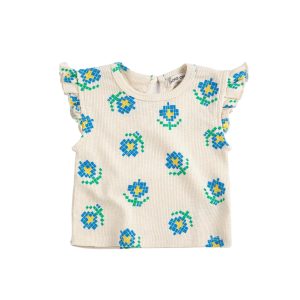 SALE Pixel Flowers Baby Ruffle Top