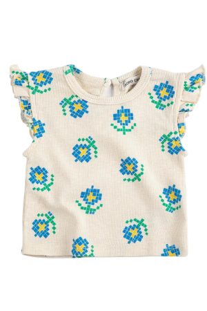 SALE Pixel Flowers Baby Ruffle Top