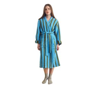 Blue & Green Waffle Bathrobe