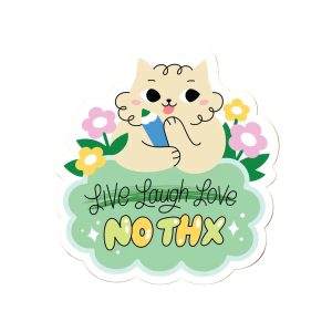 No Thx Cat Sticker