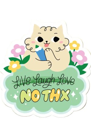 No Thx Cat Sticker