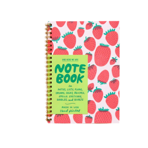 Strawberry Letterpress Spiral Notebook