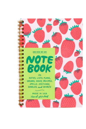 Strawberry Letterpress Spiral Notebook