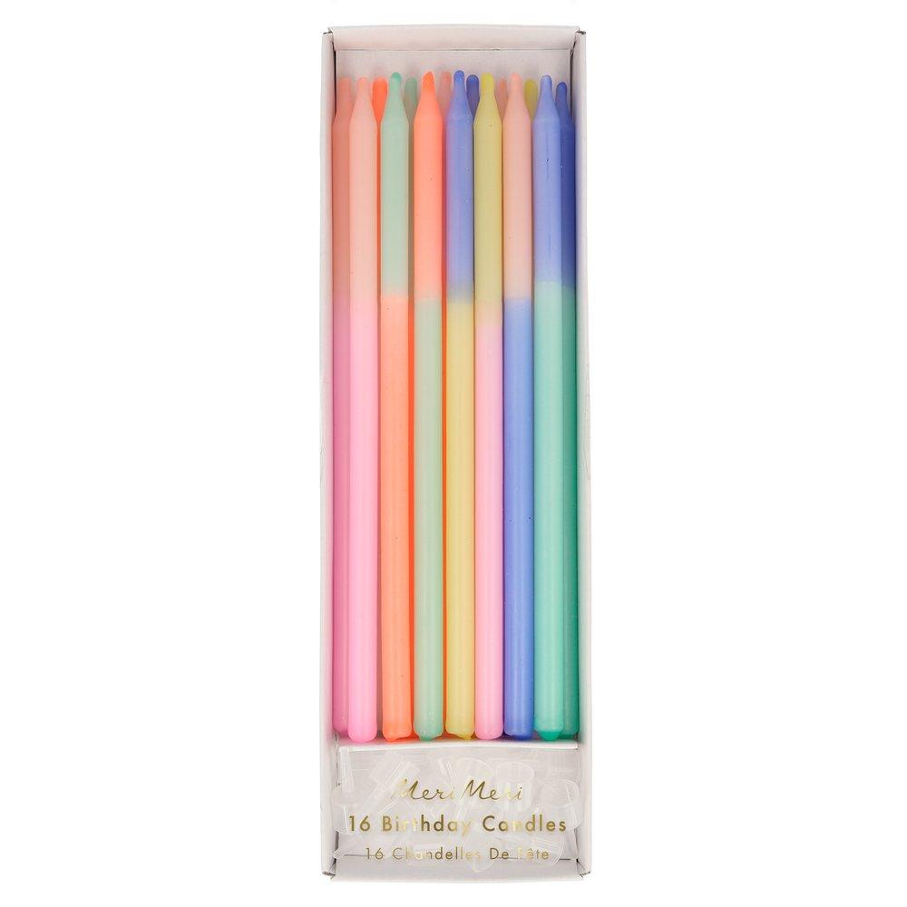 Multi Color Block Candles (set of 16)