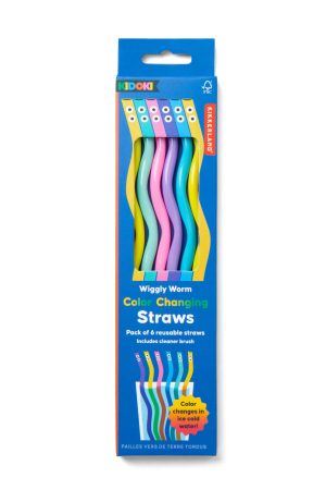 Kidoki Wiggly Worm Color Changing Straws