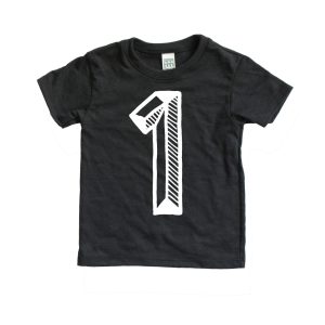 SALE Number Tee Black Graphic Tee (Numbers 1-10)