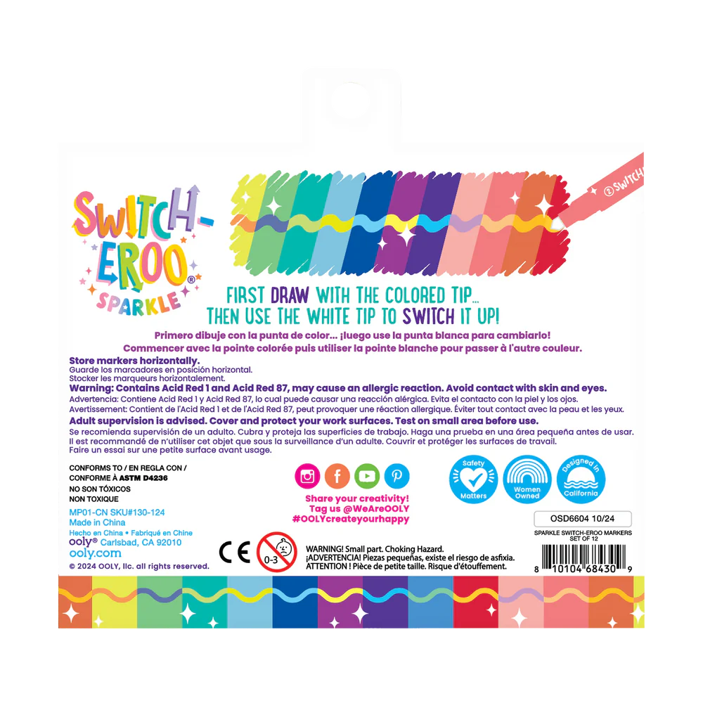 Switch-Eroo! Sparkle Glittery Color-Changing Markers - Image 7