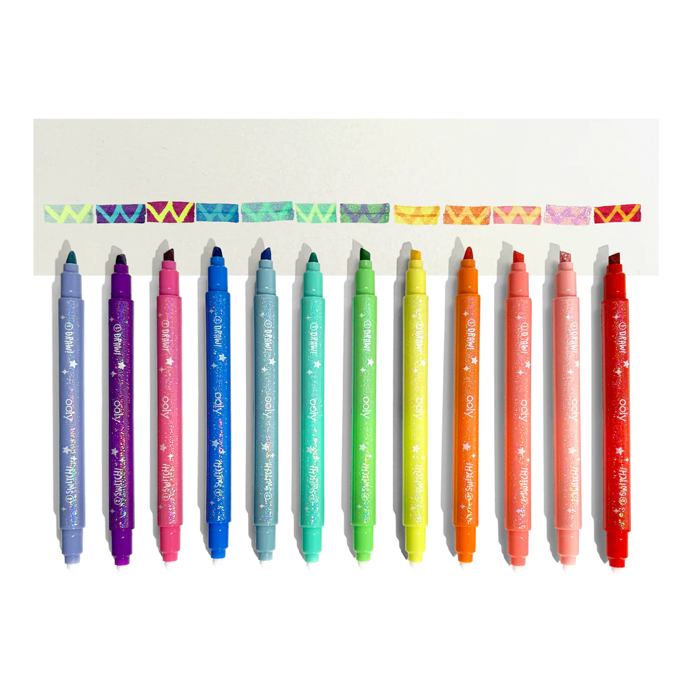 Switch-Eroo! Sparkle Glittery Color-Changing Markers - Image 2