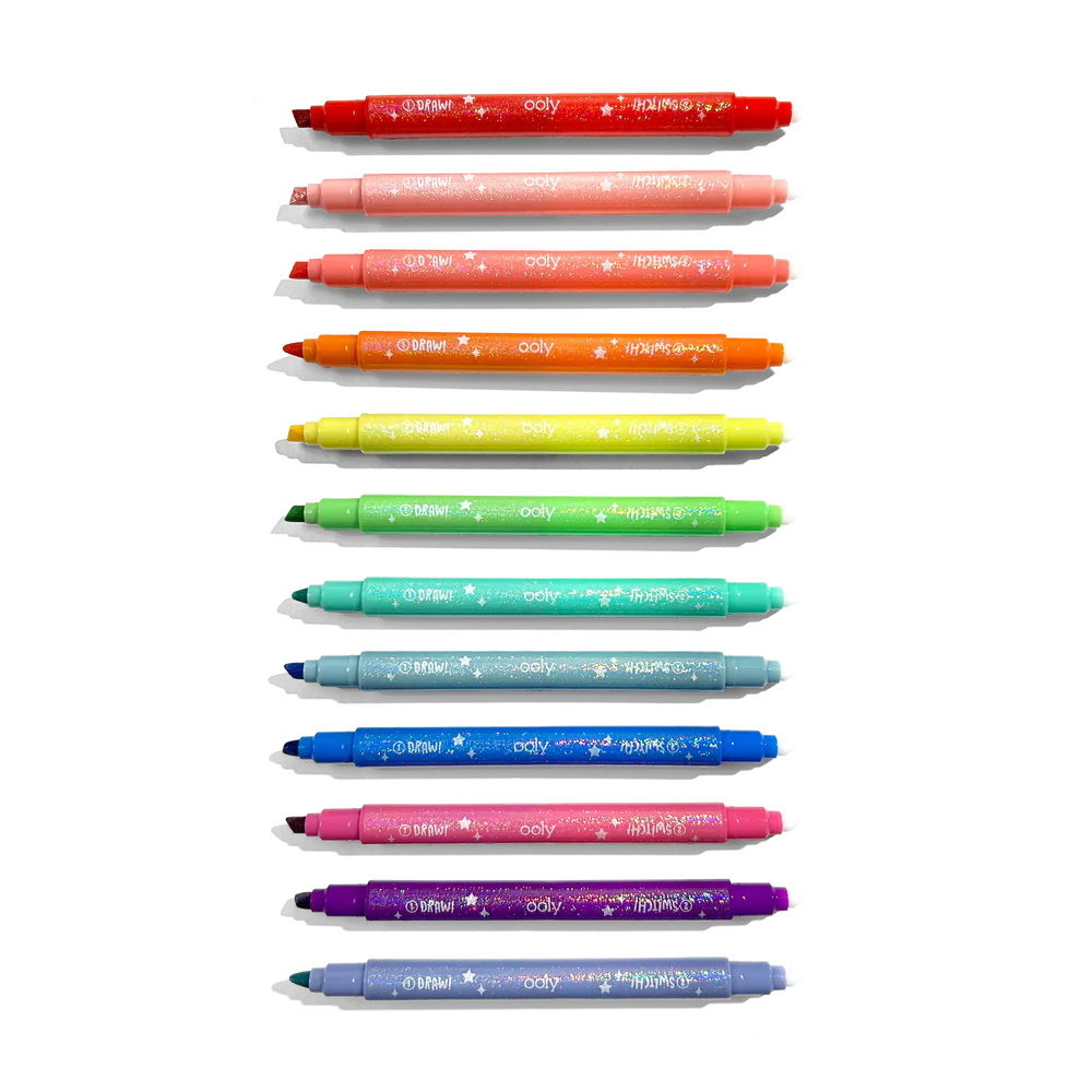 Switch-Eroo! Sparkle Glittery Color-Changing Markers - Image 6