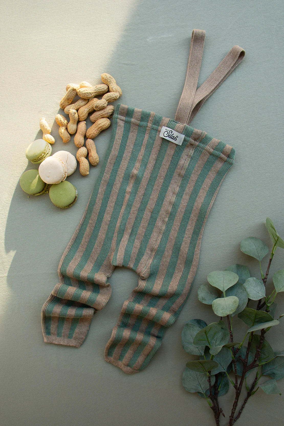 Matcha x Peanut Stripe Footless Tights - Image 4