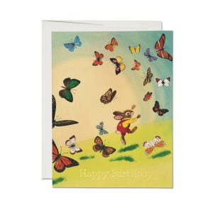 Bunny & Butterflies Birthday Card