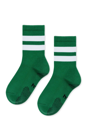 Green Varsity Grip Adult Crew Socks