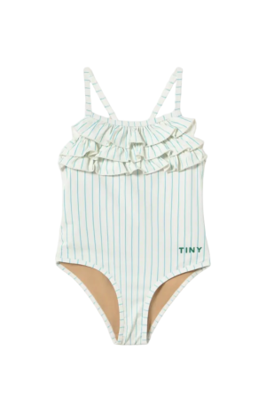 Cyan Fine Stripes Swimsuit