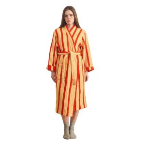 Red & Orange Waffle Bathrobe