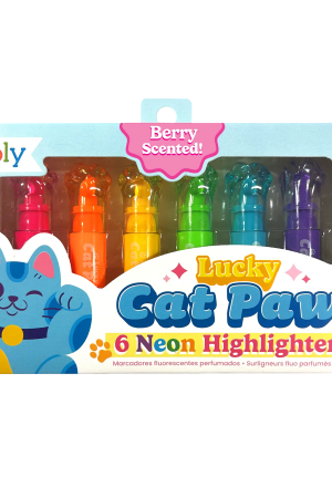 Lucky Cat Paw: Neon Scented Highlighters (Set of 6)