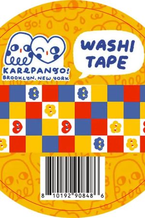 Hearts & Clouds Blue/Red/Yellow Grid Washi Tape