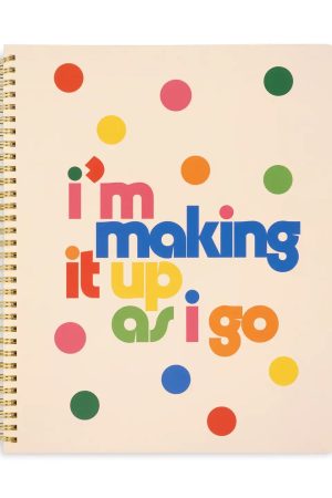 Making It Up As I Go - Polka Dot Large Notebook