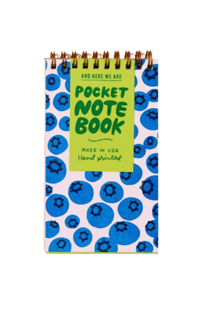 Blueberries Letterpress Spiral Pocket Size Notebook